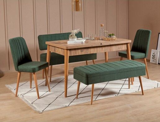 Set stola i stolica (5 komada), Vina 1070 - 4 - Atlantic, Green