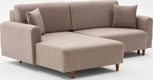 Kutna garnitura na razvlačenje Mane lijevi - smeđa