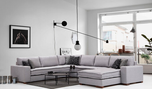 Kutna garnitura LENA, svjetlo siva, Lena Corner - Light Grey