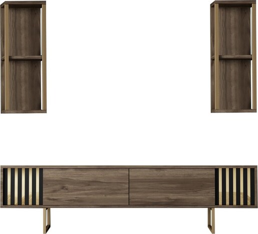 Set namještaja za dnevnu sobu, Gold Line - Walnut, Gold