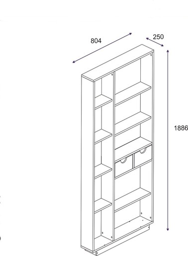 Polica za knjige, Luma  - White