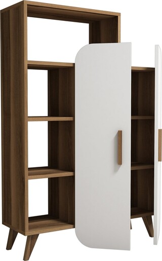 Polica FORM WALNUT, Form - Walnut, White
