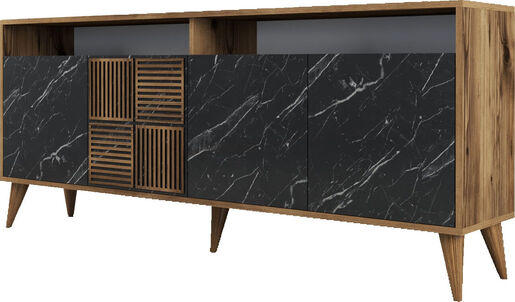 Komoda, Milan - Walnut, Black Marble