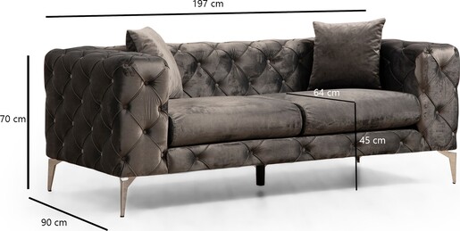 Dvosjed, Antracit, Como 2 Seater - Anthracite