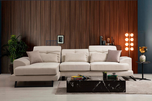 Kutna garnitura FRIDO lijeva, ecru, Frido Corner Left (Chl+3R) - Ecru