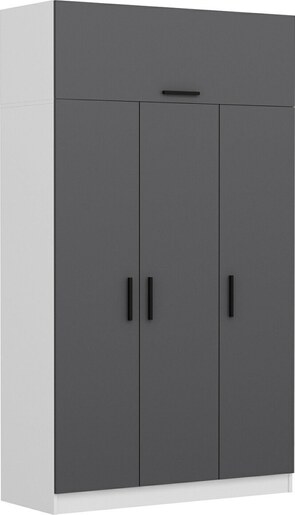 Garderoba, Minar 3 Kapak 2 Çekmece 255 - White, Anthracite