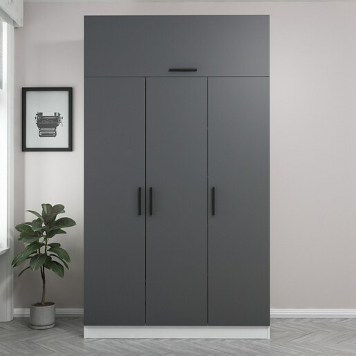 Garderoba, Minar 3 Kapak 2 Çekmece 255 - White, Anthracite