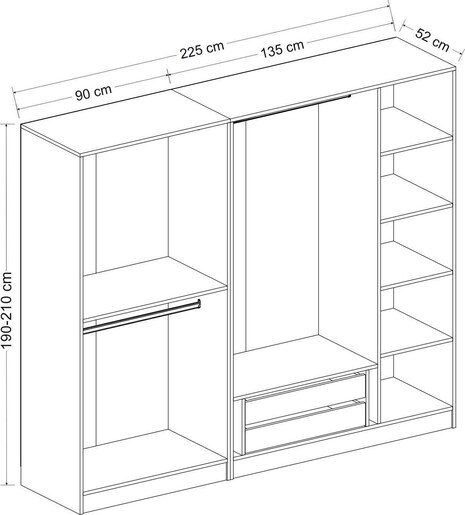 Garderoba, Kale 5 Bolme 2 Cekmece 210 - Dore