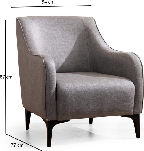 Fotelja, Sivo, Belissimo - Grey