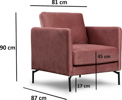 Fotelja, Ružičasta, Sino Armchair