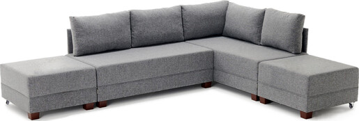 Kutna garnitura na razvlačenje BELLA SOFT, desna, siva, Fly Corner Sofa Bed Right- Grey