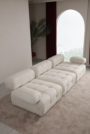 Trosjed Doblo 3 Seater ( L1-O1-1R) - Cream Bouclette