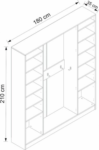 Stalak za hodnik KALE - 8120, bijela boja