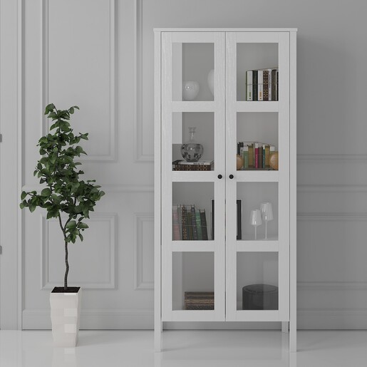 Polica za knjige ISAIAH, drveno, bijela boja