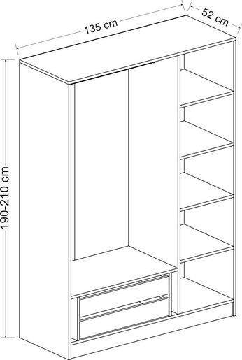 Garderoba, Kale Anthracite - 2284