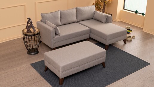 Kutna garnitura BELLA CORNER 2 desna, krem, Bella Corner Sofa Right 2 - Cream
