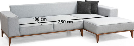 Kutna garnitura na razvlačenje, Svijetlo siva, Montana Corner Right (L3+Chl)