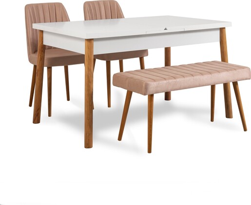 Set stolova i stolica (4 komada), Atlantski bor Bijela boja Kamen, Costa 0900 - 3 AB