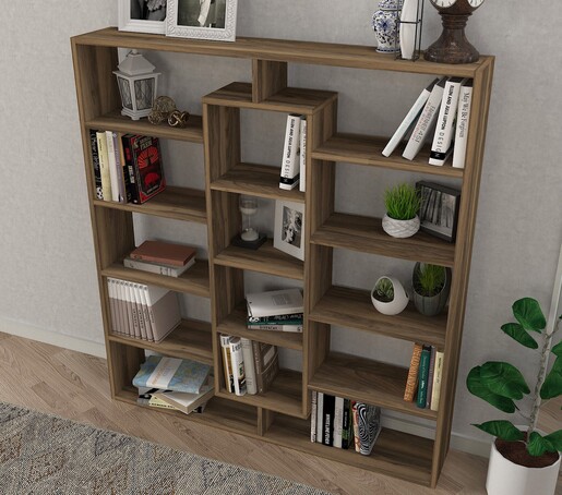 Polica za knjige, Orah, Ample - Walnut
