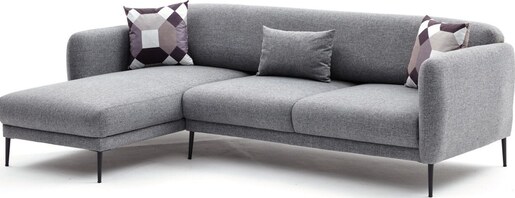 Kutna garnitura na razvlačenje, Sivo, Venus L - Grey