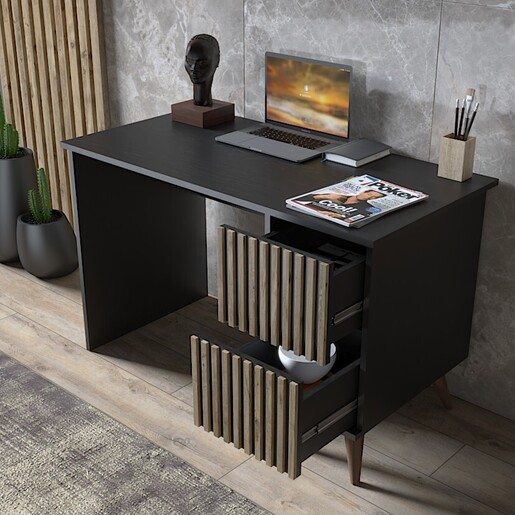 Stol za učenje THOMAS, drveno, crna boja, atlantski bor