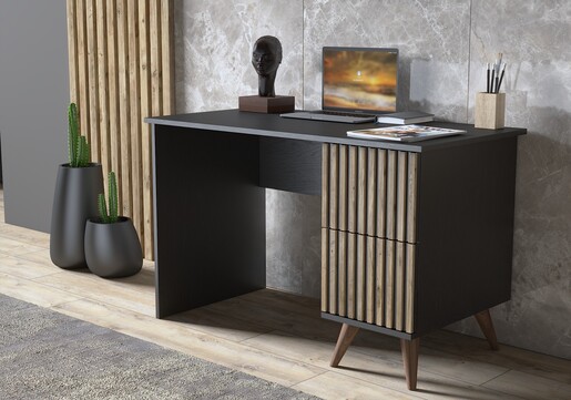 Stol za učenje THOMAS, drveno, crna boja, atlantski bor