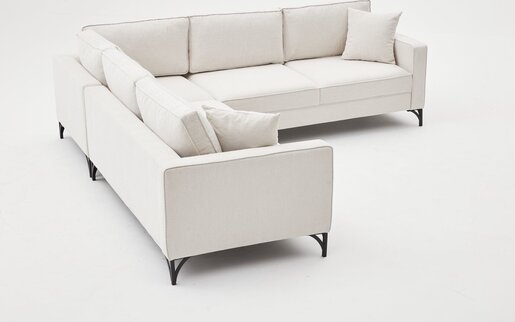 Kutna garnitura, Krem Crno, Berlin - Cream, Black