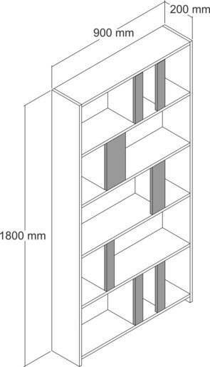 Polica za knjige, Lima - White, Walnut
