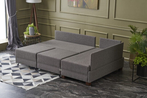 Kutna garnitura na razvlačenje BELLA SOFT, desna, smeđa, Fly Corner Sofa Bed Right- Brown