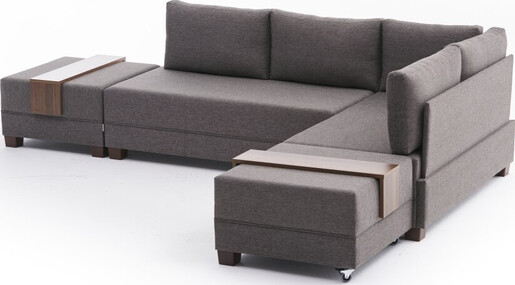 Kutna garnitura na razvlačenje BELLA SOFT, desna, smeđa, Fly Corner Sofa Bed Right- Brown