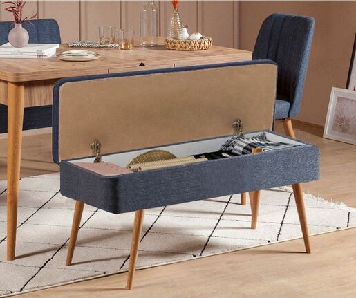 Set stola i stolica (5 komada), Vina 1048 - 4 - Atlantic, Dark Blue