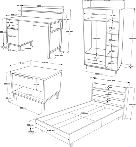 Set namještaja za sobu za djecu i mlade ALYSSA