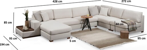 Kutna garnitura LOOP 10,bež, Loop 10