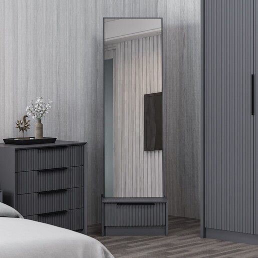 Stol za šminkanje KALE LUXE SOFT - 4803, antracit