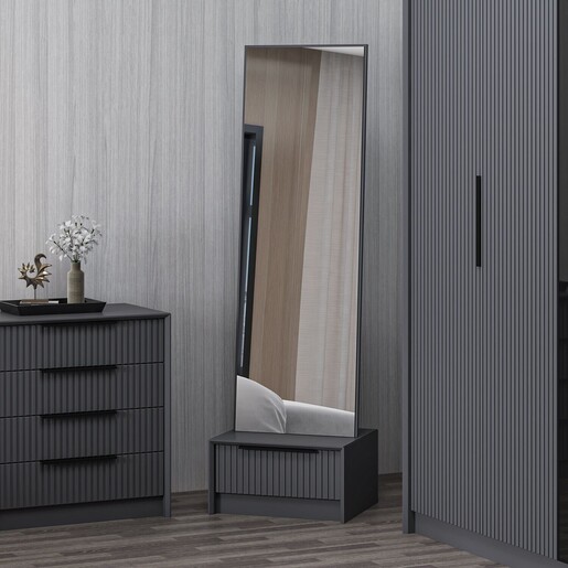 Stol za šminkanje KALE LUXE SOFT - 4803, antracit