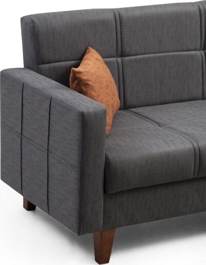 Kutna garnitura na razvlačenje Polya - tamno sivi