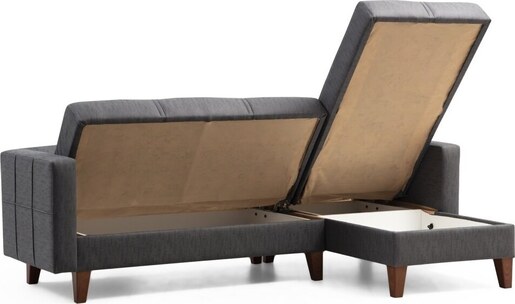 Kutna garnitura na razvlačenje Polya - tamno sivi