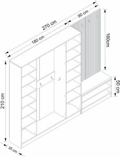 Stalak za hodnik, Noah - 8321