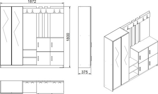 Ormar za predvorje MARLA, DD9 - AA