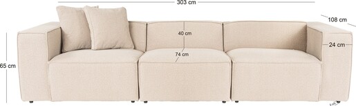 Trosjed, Lora 3 Seater - Peach