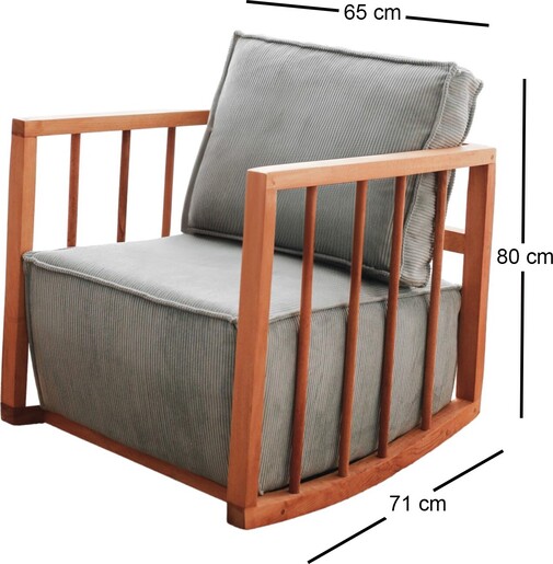 Tabure Boho Dokuma - sivi