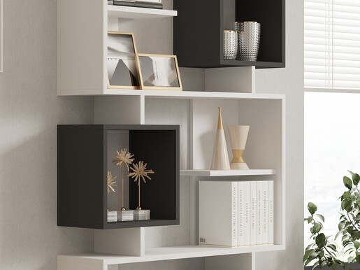 Polica za knjige, Icardi - White, Anthracite