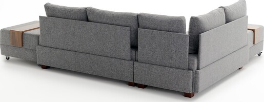 Kutna garnitura na razvlačenje BELLA SOFT, lijeva, siva, Fly Corner Sofa Bed Left - Grey