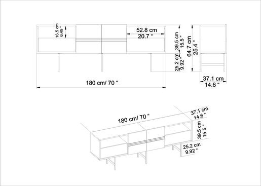 Stalak za televizor, Derin - Black