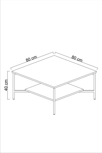Stolić za kavu, Gold Line - Walnut, Black