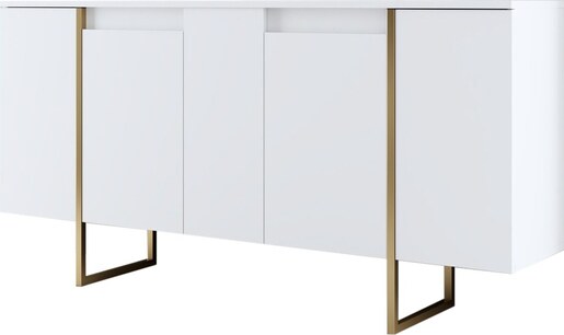 Komoda, Luxe - White, Gold