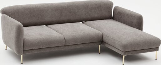 Kutna garnitura na razvlačenje, Sivo Zlato, Simena Right - Grey