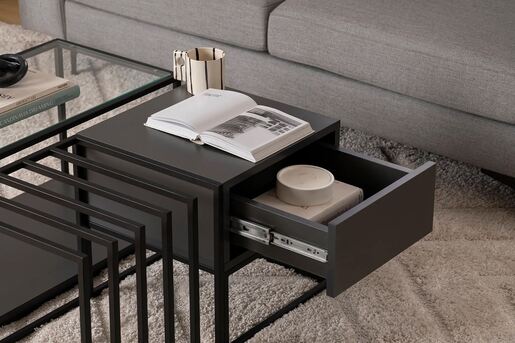 Stolić za kavu CHARLOTTE, crna boja