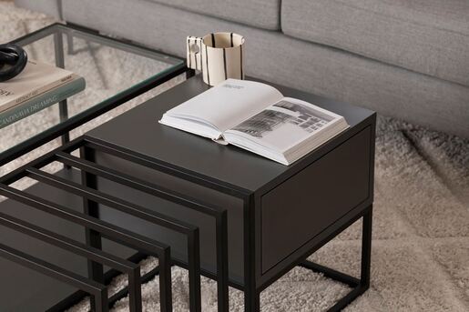 Stolić za kavu CHARLOTTE, crna boja