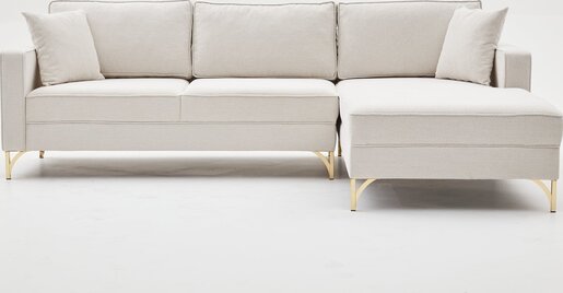 Kutna garnitura, Krem Zlato, Berlin Right - Cream, Gold